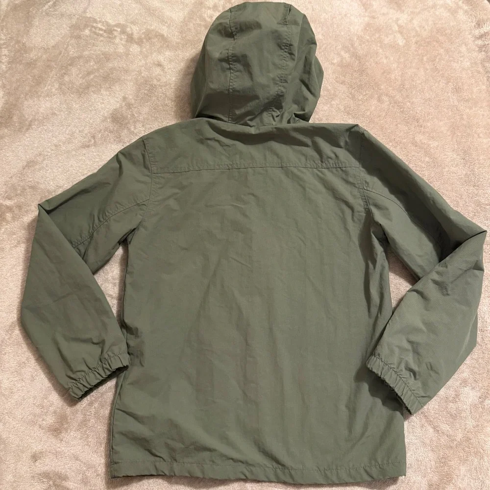 Old Navy Boys XL 14-16 Green Water-Resistant Hooded Zip Up Jacket Utility Pocket